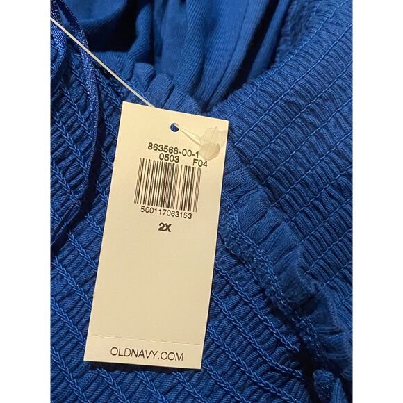 Old Navy Fit & Flare Smocked Midi Dress, Size 2X, in Sapphire Sky - Picture 4 of 5